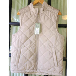New W Tags Mens Puffer Vest Goodfellow & Co Beige Sz S spring Utility Adventure